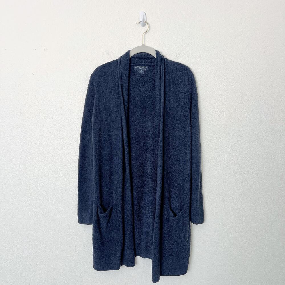 [Barefoot Dreams] Navy Blue Bamboo Chic Lite Knit Open Front Cardigan Sz Small S